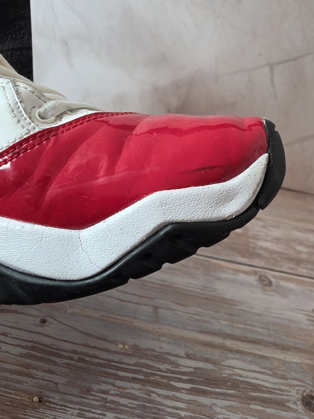 Air Jordan Big Kids Sz 6.5 Basketball Shoes - White & Red - Picture 10 of 14